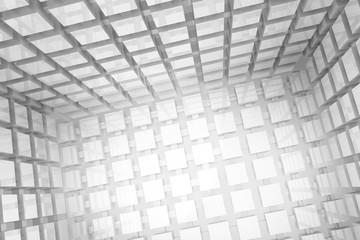 Abstract geometric background made of gray cubes