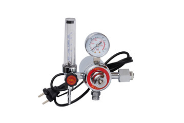 Carbon dioxide - CO2 regulator gauge isolated on a white background