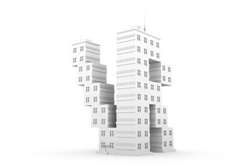 vr building white background 3d illustration
