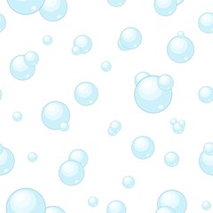 Bubble blower seamless pattern on white background in flat style.