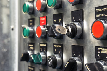 Modern industrial control panel.