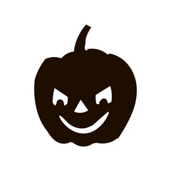 Pumpkin silhouette icon of the day halloween isolated on white background