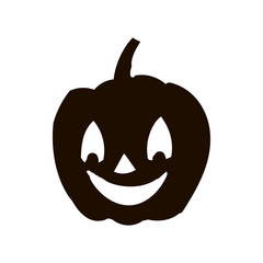 Pumpkin silhouette icon of the day halloween isolated on white background