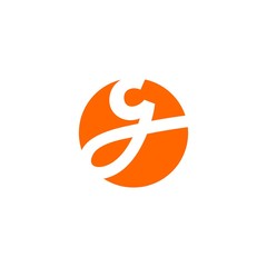 G Letter Initial on Circle Logo Vector