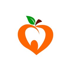 Dentist Icon on Peach Fresh Fruit Logo Vector