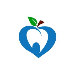 Dentist Icon on Peach Fresh Fruit Logo Vector