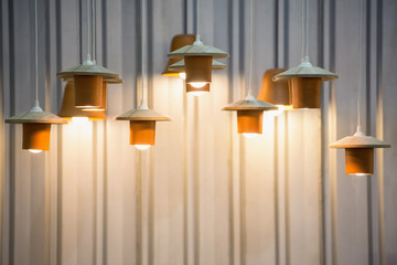 Decorated hanging lamps