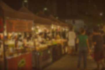 Blurred Walking Street Market