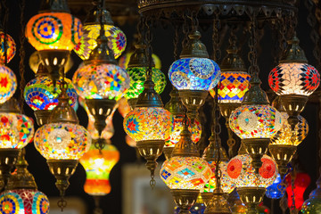 Colorful Moroccan style lanterns - 135029056