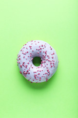 Sweet donut on paper background