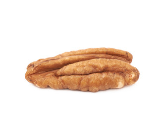 Single pecan nut isolated