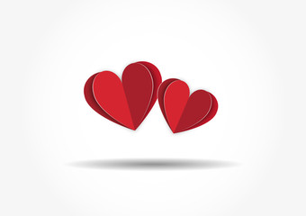 Romantic red heart background. Vector illustration