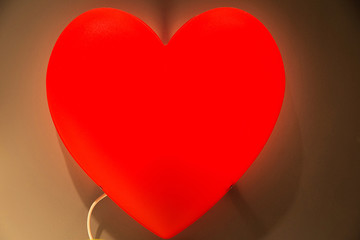 nightlight in the shape of a heart in the children's room
