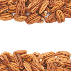 Copyspace pecan nut backdrop composition