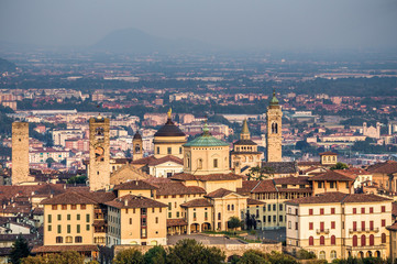 Fototapeta na wymiar Beautiful view at buildings in Bergamo, Italy.