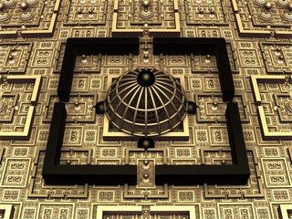 3D illustration artwork of virtual scenery