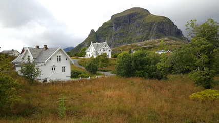 White houses in the village A