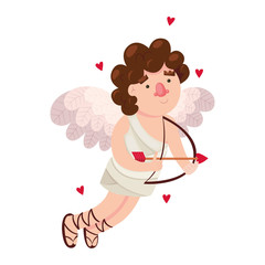 Set of a Cupid, Happy Valentine's Day, the angel of love