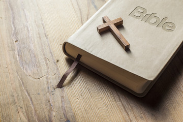 Holy Bilble with christian cross