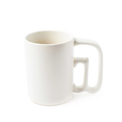 White ceramic cup of coffee isolated