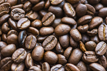 Fototapeta premium Close-up Coffee Beans, macro background, texture