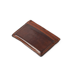 Leather card holder wallet isolated