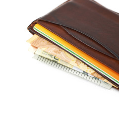 Leather card holder wallet isolated