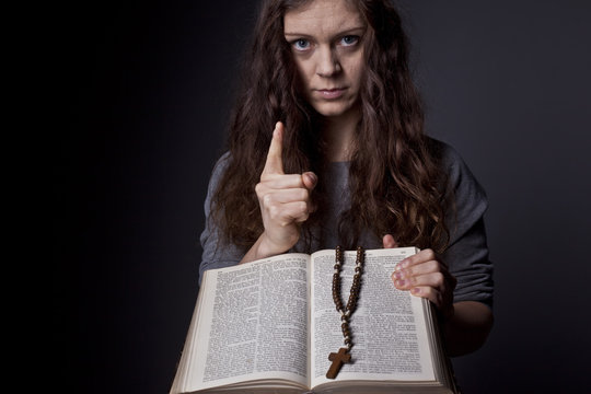 .strict Catholic Woman Forced To Read The Bible