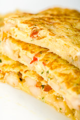 Tortilla de alubias blancas y verdura