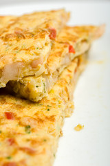 Tortilla de alubias blancas y verdura