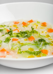 Sopa de verduras y fideos