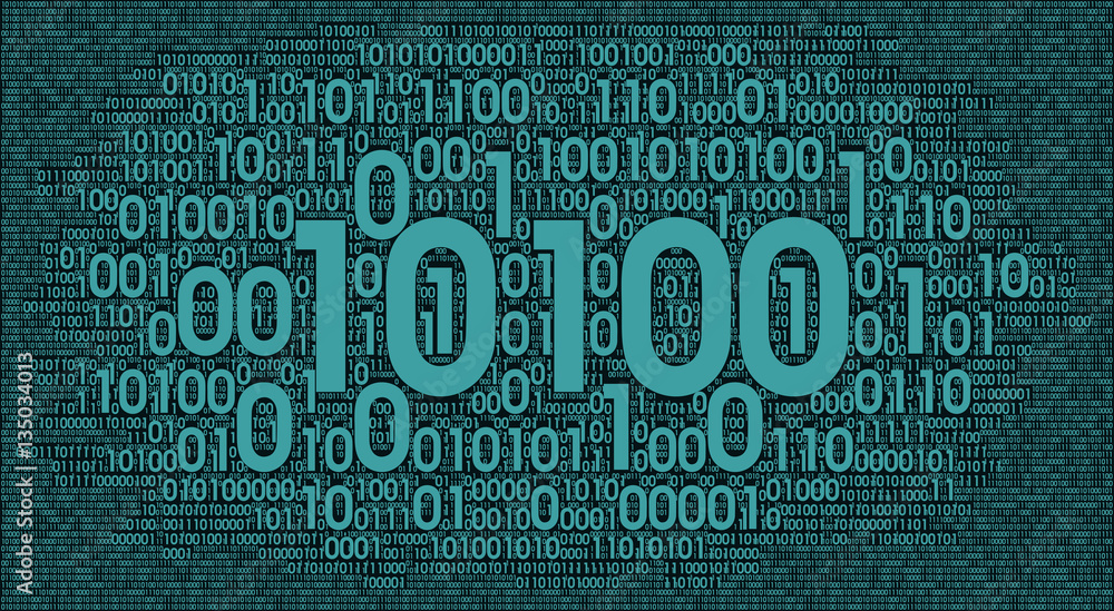 Poster digital binary vector background, information cloud, information digital concept