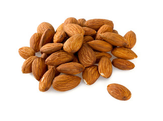 almonds isolated on white background