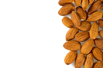 almonds isolated on white background