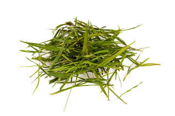 bamboo leaf tea isolated on white background