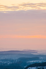 Fototapeta premium Winter landscape during sunset