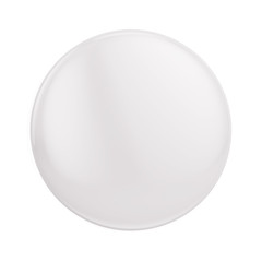 White badge pin brooch isolated on white mock-up. 3d rendering