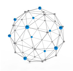 Concept of Network, internet communication and social media. 3d illustration