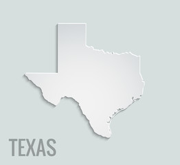 Map of Texas. Abstract vector paper map