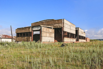 Fototapeta na wymiar Abandoned factory - concrete ruins