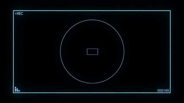 Glitchy Satellite Camera Interface over Black - Blue Version