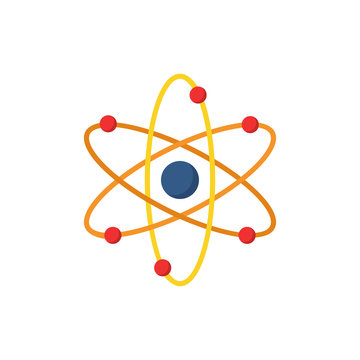 Atom icon simple sign vector illustration.