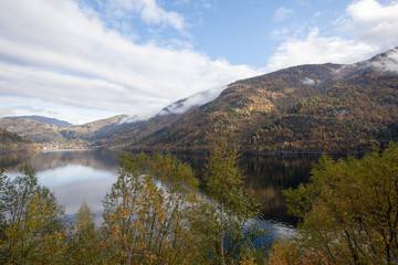 Fototapeta na wymiar Beautiful autumn landscape west in Norway