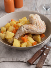 Rabbit leg with potato