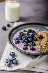 Homemade blueberry yogurt