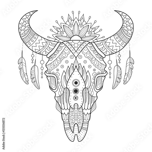 cow skull coloring pages
