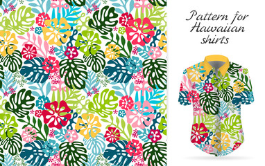 Hawaiian aloha shirt. an icon in a flat style isolated on white background © leezarius