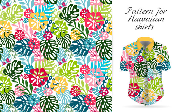 Hawaiian Aloha Shirt. An Icon In A Flat Style Isolated On White Background