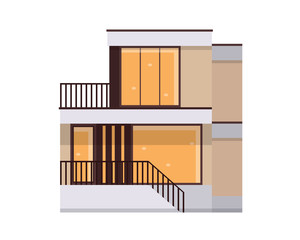 Modern Flat Luxury Minimalistic Residential House, Suitable for Diagrams, Infographics, Illustration, And Other Graphic Related Assets