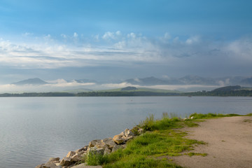 morning at the dam shore, Liptovska Mara, Slovakia